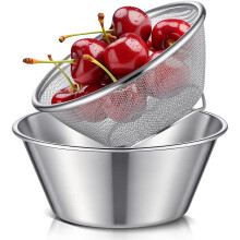 Mini passoire et égouttoir alimentaire en acier inoxydable 304 (2 pièces)