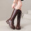 Women's Knee-High Gothic Lace-Up Boots Brown Size 7 7
