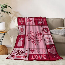 Couverture douce à motif cœur pour la Saint-Valentin, taille Twin 60x80 pouces.