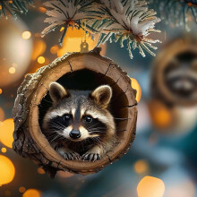 Ornements de Noël 8D Animaux Plats Thème Forêt Fêtes