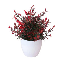Konstgjorda krukblommor Vit plastkruka Liten hylla
