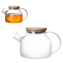 Théière en verre borosilicate avec couvercle et filtre 1,2 L