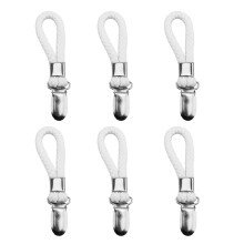 Pinces à serviettes en coton, acier inoxydable, lot de 6