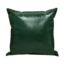 Housse de coussin décorative en similicuir vert 45 x 45 cm (lot de 2)
