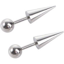 Puces d'oreilles en titane, pointe gothique, boule ronde, lot de 2