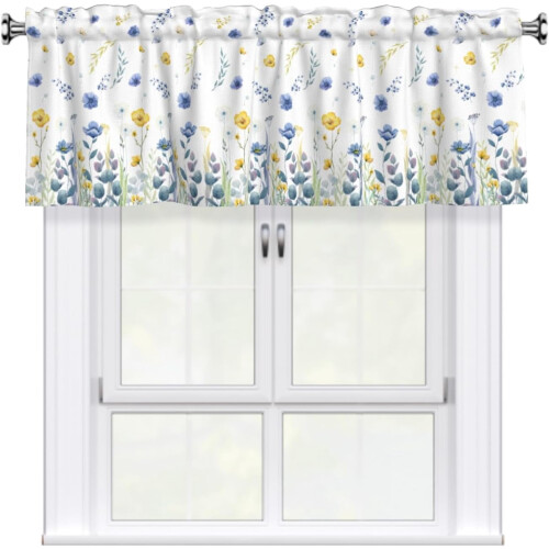Frühlingsbotanik, blau-gelbe Wildblumen, Bauernhaus