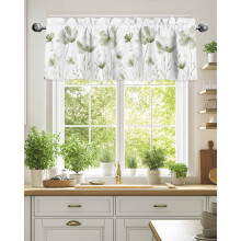 Cantonnière à motif floral vert sauge 54 x 18 po à œillets