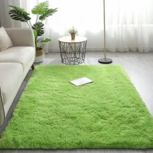 Tapis en microfibre peluche shaggy vert 1D