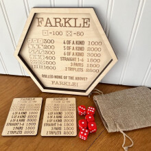 Ξύλινος δίσκος ζαριών Farkle με αποθηκευτικό χώρο 1 τεμ.