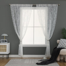 Rideaux en dentelle transparente ivoire style victorien L75x100cm