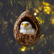 Weihnachtsbaumschmuck mit Tiermotiv, flach, Acryl, Walddesign, 1 Stück