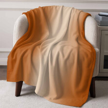 Plaid en flanelle polaire orange dégradée 152 x 203 cm