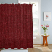 Rideau de douche imperméable rouge foncé avec crochets, 183 x 213 cm (72 x 84 po).