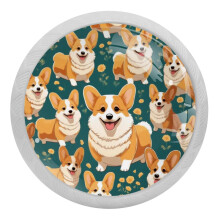 Pomelli per mobili in vetro di cristallo Corgi, 4 pezzi, fosforescenti