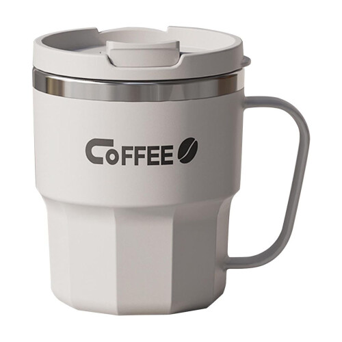 Mug isotherme à double paroi en acier inoxydable blanc