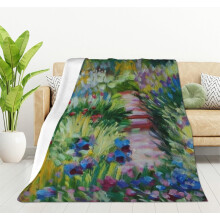 Couverture polaire en flanelle Ă motif Monet, 127 x 152 cm