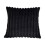 Coussin décoratif rayé noir en peluche avec garniture 1