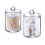 Pot distributeur transparent pour boules de coton et cotons-tiges 1