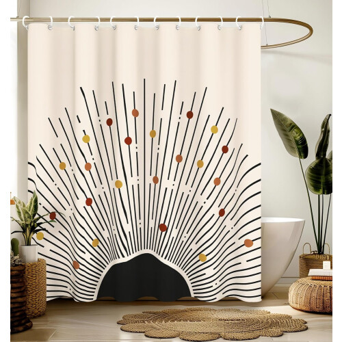 Rideau de douche bohème moderne imperméable 183 x 183 cm