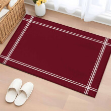 Tapis rectangulaire rouge vin 60 x 90 cm, antidérapant, pour intérieur