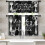Set di 3 tende da cucina rustiche nere a strati e 1