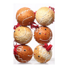 Ensemble de 12 décorations de Noël en mousse représentant des bonshommes en pain d'épice.