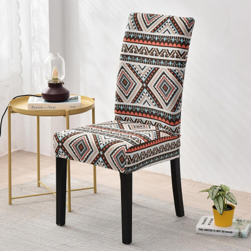 6-teiliges Set Stretch-Stuhlhussen mit Blumenmuster