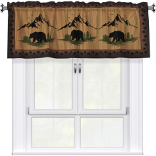 Cantonnière rustique ours 54 x 18 pouces, décoration style ferme/chalet