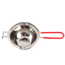 Casserole en acier inoxydable 500 ml à double bec verseur et poignée isolante