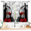Red Wine Kitchen Curtains Rustic Rose Floral 2 Panels 1