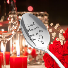 Cuillère à café gravée, cadeau romantique pour les couples (1 pièce)