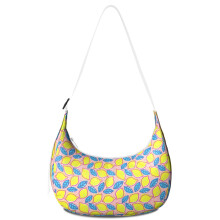 Lemon Lover Schultertasche, gelber Fruchtprint, Nylon, Umhängetasche
