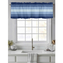 Cantonnière à rayures bleu marine dégradées 42 x 12 pouces avec passe-tringle