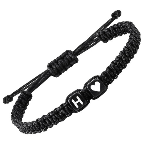 Bracelets assortis pour couple avec initiale H pour lui et elle