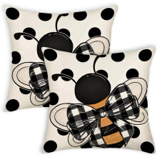 Housses de coussin d'été en lin, 50 x 50 cm, lot de 2