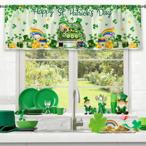 Cantonnière de la Saint-Patrick avec lutin trèfle