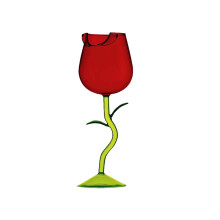 Ensemble de 2 verres à vin en forme de rose