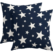 Housses de coussin bleu marine à étoiles pour le 4 juillet, lot de 40 x 40 cm