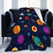 Παιδική Κουβέρτα Space Throw Λούτρινη Fleece Σκούρο Μπλε 40x50 Ίντσες