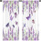 Lavender Butterfly Linen Kitchen Curtains Rod Pocket 2 4