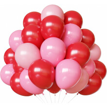 Ensemble de décorations de fête avec ballons rouges et roses