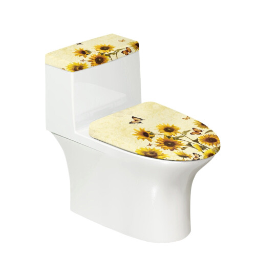 Sonnenblumen-WC-Deckel- und Spülkastenabdeckungsset, 2-teilig