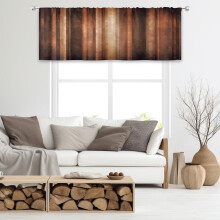Rideaux de cuisine vintage marron à œillets, 137 x 46 cm, rouille