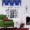 Christmas Snowflake Valance Blue White 54x18 in 7