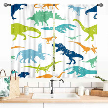 Rideaux dinosaures occultants pour chambre de garçon, 2 panneaux, 70 x 91 cm