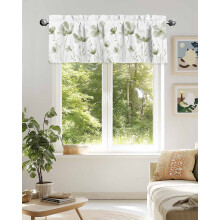 Cantonnière à motif floral vert sauge 42 x 18 po à œillets