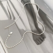 S925 Sterling Zilveren Rijstkorrel Olijf Kraal Ketting 1 stuk