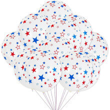 Ballons en latex rouge et bleu étoiles pour le 4 juillet (30 pièces)