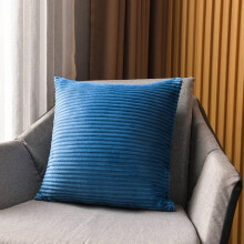 Coussin décoratif en velours côtelé violet 40 x 40 cm (1 pièce)