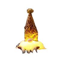 Gnomo natalizio ornamentale con luce LED in peluche (1 pezzo)